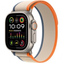 Apple Watch Ultra 2 LTE 49 мм (титановый корпус, титановый/бежево-оранжевый, нейлоновый ремешок размера M/L)